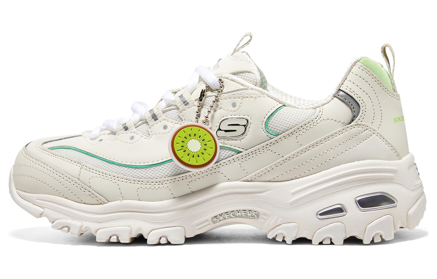 Женские кроссовки Skechers D'LITES 1.0 (бело-зеленые)