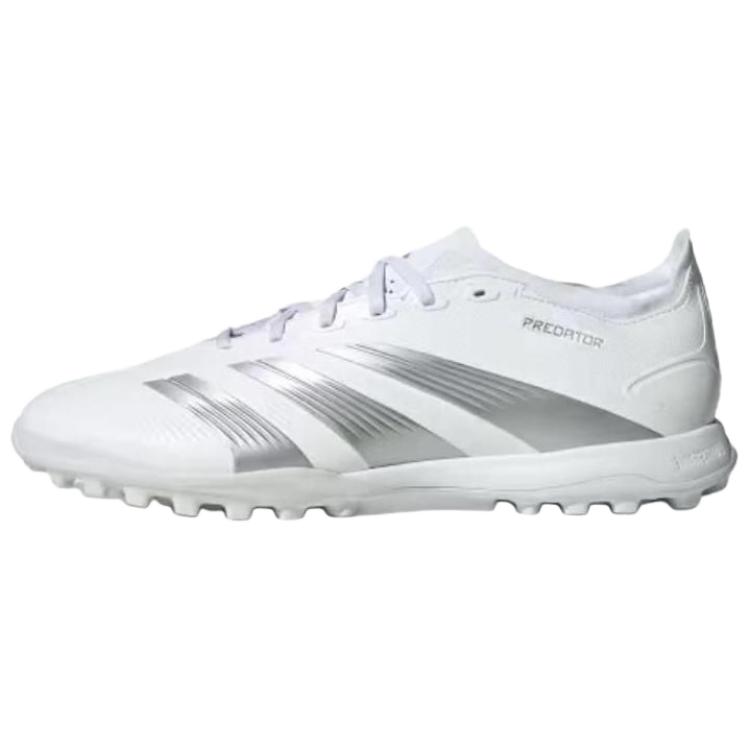 Adidas Predator 24 League LEAGUE LOW TURF SHOES round head lace-up TF (glue spikes) wear-resistant football shoes for men and women, silver