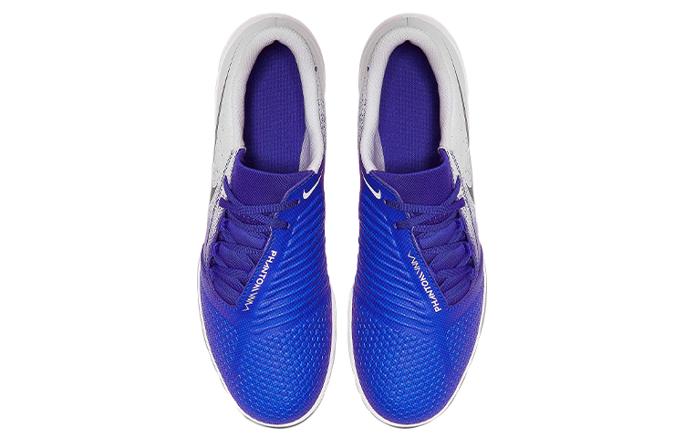Мужские футбольные бутсы Nike Phantom Venom Club TF (бело-синие) — фото 4