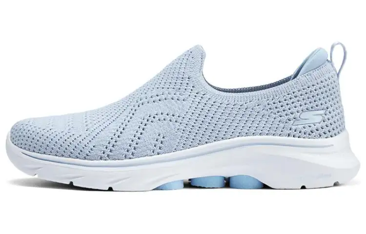 Skechers GO WALK 7 Fabric Cushioning Abrasion Resistant Lightweight Low top Casual Shoes Women's Light Blue