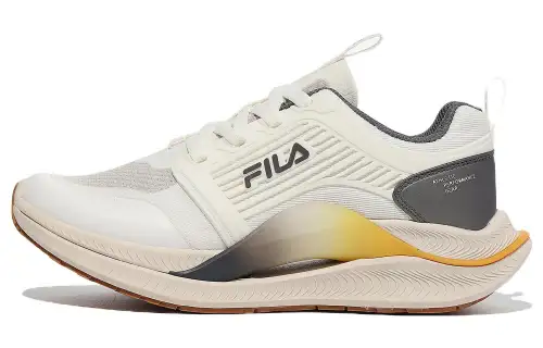 FILA NRE S7 Abrasion Resistant Low top Casual Shoes Unisex White Gray Yellow Korean Style