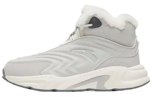 Anta Walker Fleece lined Slip Resistant Abrasion Resistant High top Sports Casual Shoes Women's Gray