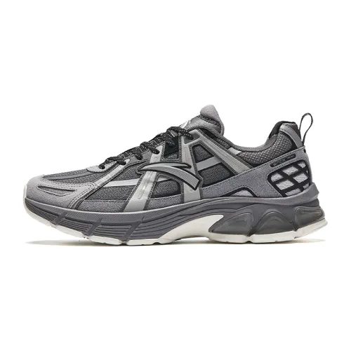 Anta Life Collection Textile, Synthetic Leather Slip Resistant Abrasion Resistant Low top Casual Shoes Men's Black Gray