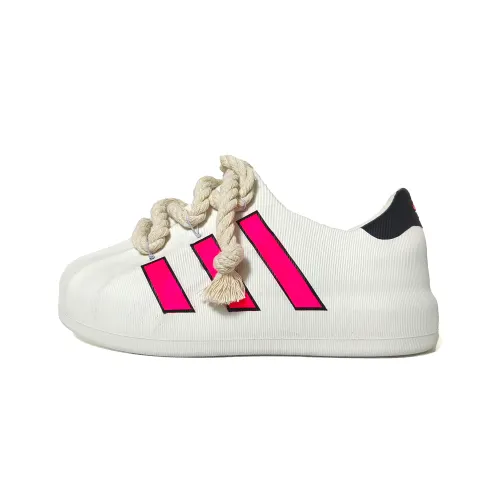 Adidas Originals AdiFOM Superstar Abrasion Resistant Height Increasing Low top Casual Shoes Unisex White Pink