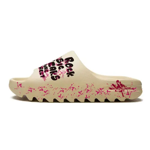 Adidas Originals Yeezy Slide Slip Resistant Quick Dry Antibacterial Slide Slippers Unisex Beige Black Red
