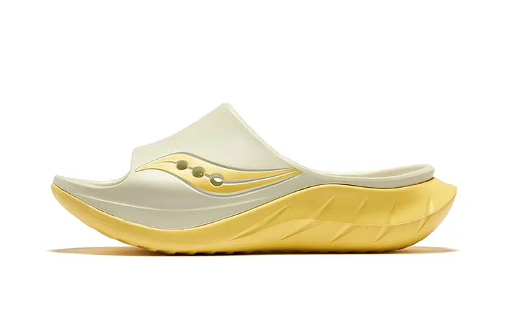 Saucony Cradle 2 Slide Slippers Unisex Beige Yellow