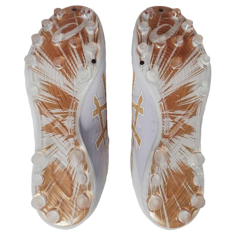 ASICS DS LIGHT ACROS PRO 3 Abrasion Resistant Soccer Shoes Unisex White Gold