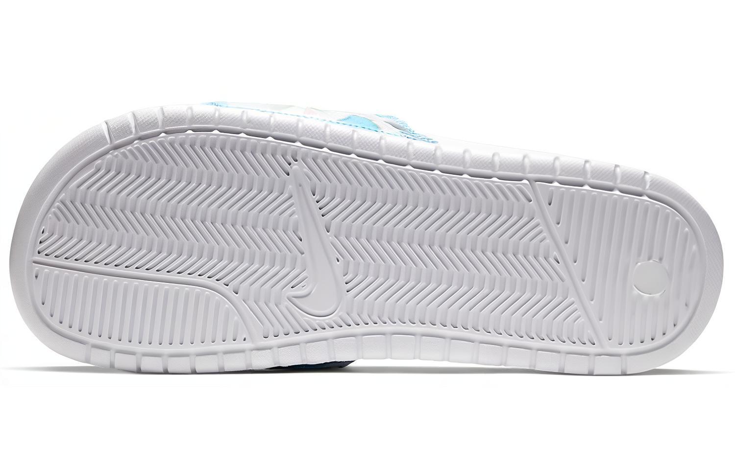 Женские шлепанцы Nike Benassi JDI (бело-синие) — фото 4