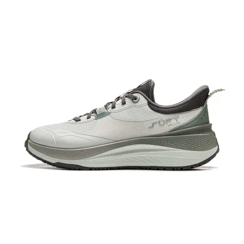 Li Ning SOFT PLUS Slip Resistant Abrasion Resistant Low top Casual Shoes Men's Gray Black