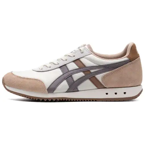 Onitsuka Tiger New York Textile, Split Cow Leather Cushioning Slip Resistant Low top Casual Shoes Unisex White Brown