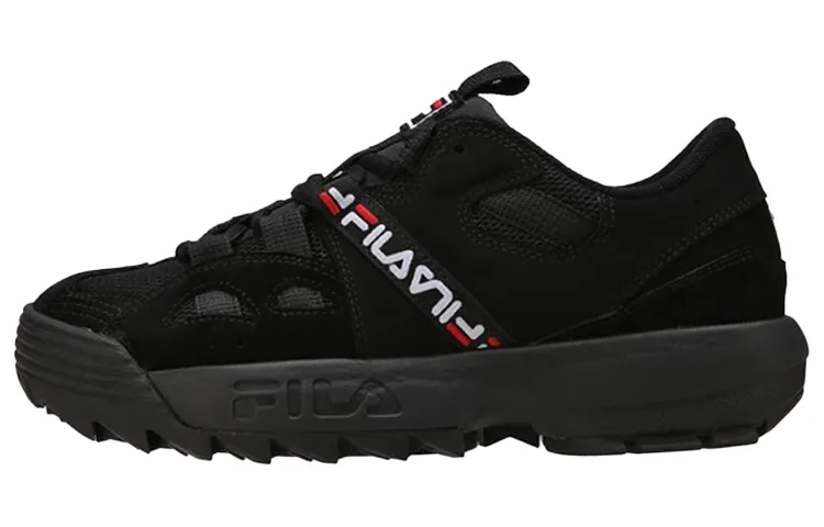 FILA Disruptor HIT And RUN Low top Casual Shoes Unisex Black Korean Style
