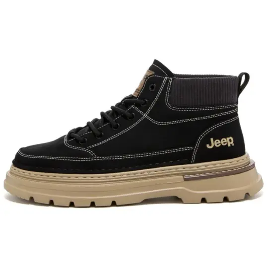 Jeep Ankle Length Combat Boots Men's Black