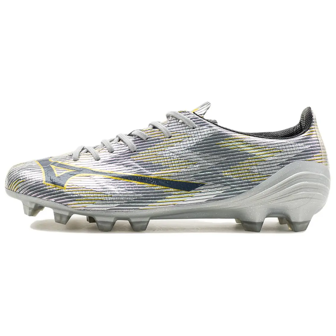 Mizuno Alpha 2 FG Firm Ground Slip Resistant Abrasion Resistant Soccer Shoes Unisex Silver Gray