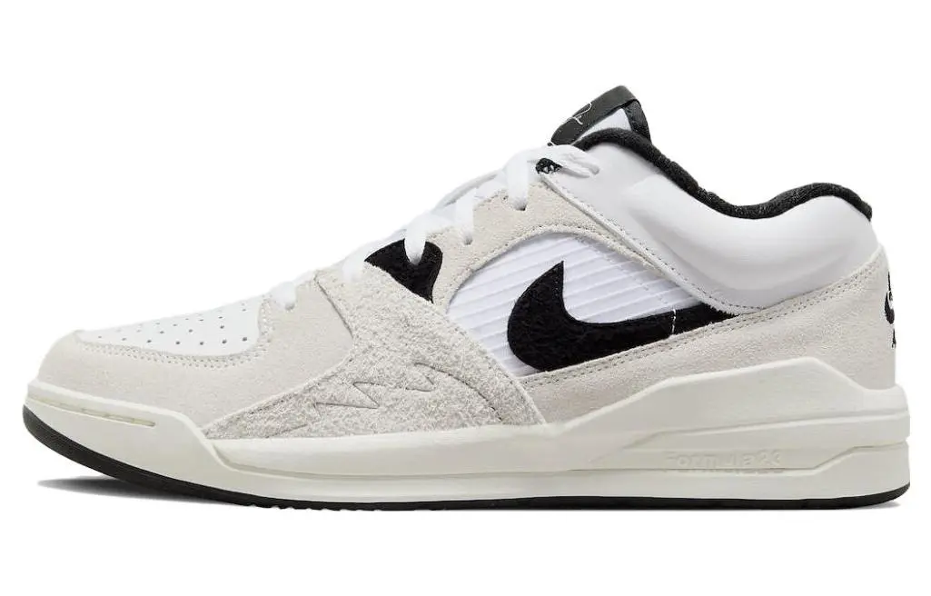 Jordan Stadium 90 White Black Mesh, Leather, Suede Cushioning Abrasion Resistant Breathable