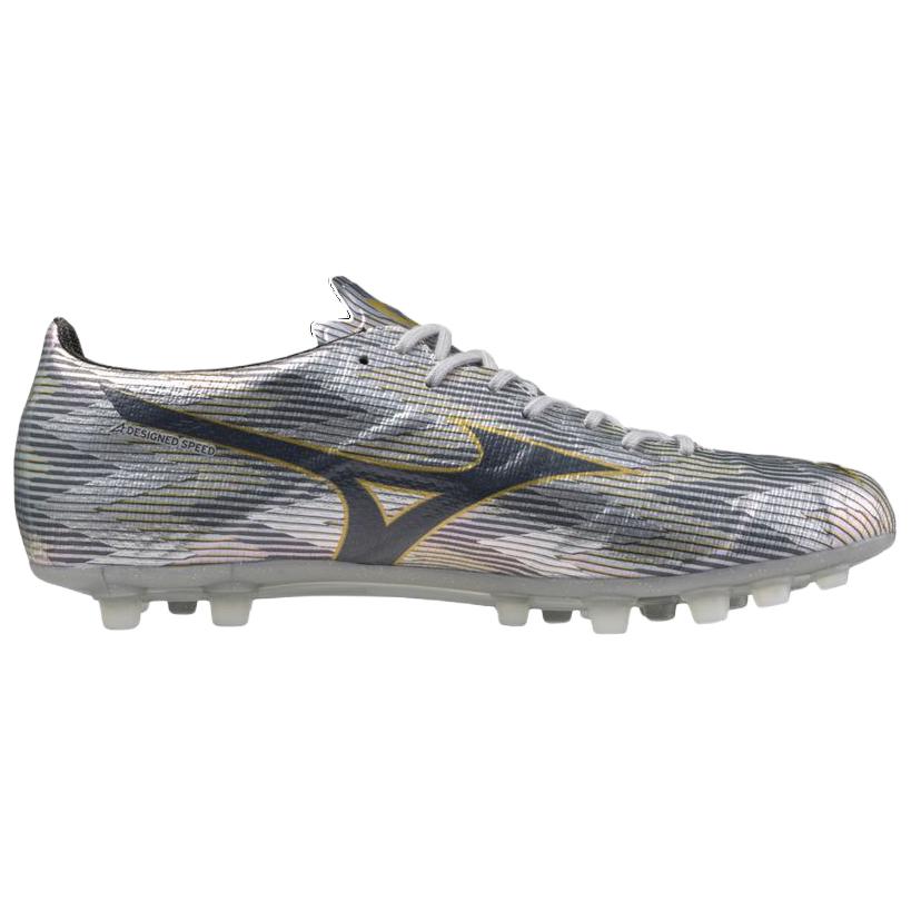 Mizuno Alpha 2 Artificial Turf Slip Resistant Abrasion Resistant Soccer Shoes Unisex Silver