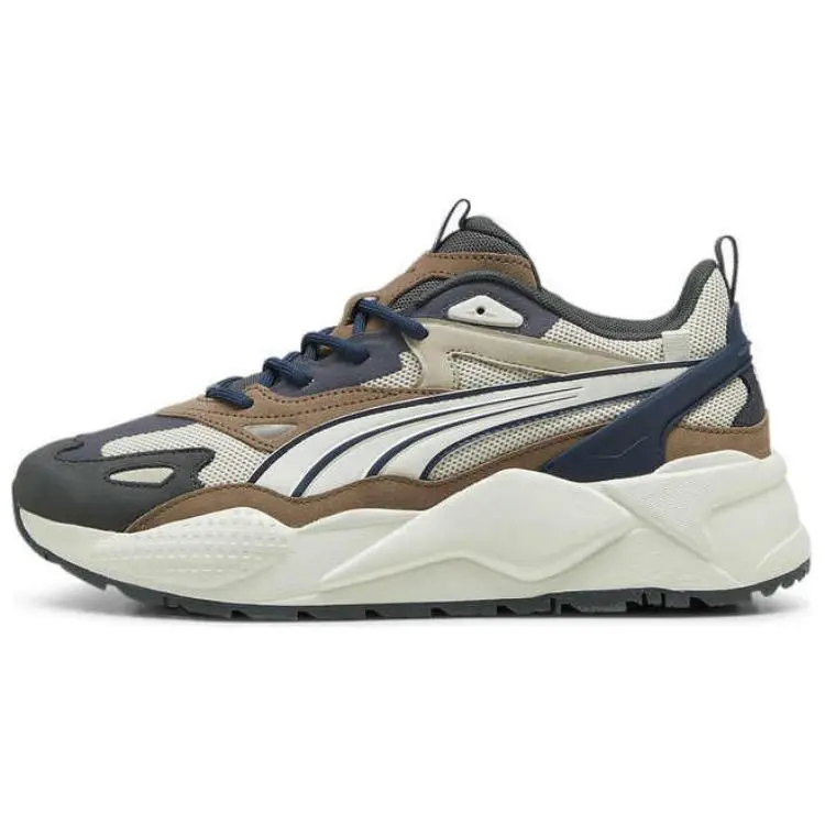 PUMA Abrasion Resistant Low top Casual Shoes Unisex Blue Beige Brown