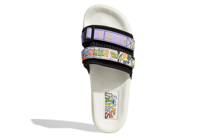 Сабо adidas originals Adilette 2.0 Pride Slides (бело-черный) — фото 5