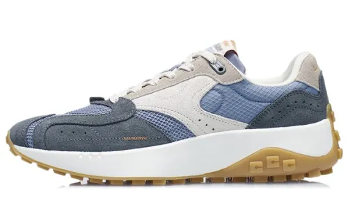Li Ning CF Tencel Twill Rebound Low top Sports Casual Shoes Men's Gray Blue