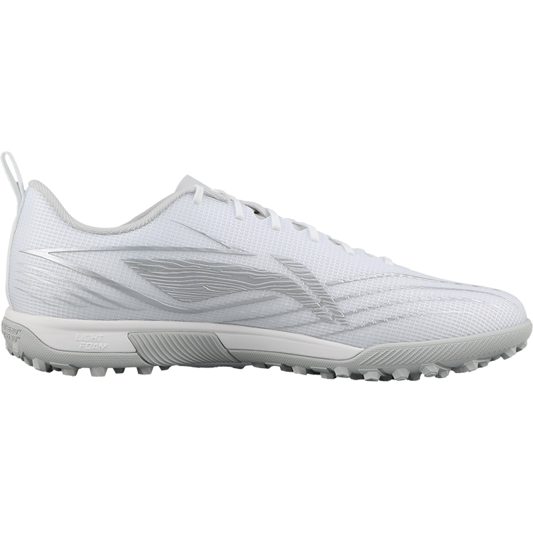 Li Ning TF Turf Artificial Turf Soccer Shoes Men’s White Silver
