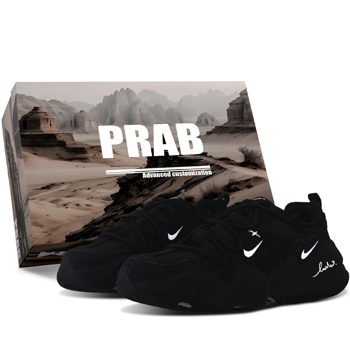 Nike Tech Hera Abrasion Resistant Height Increasing Low top Casual Shoes Unisex Black