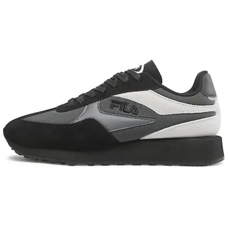 FILA Soulrunner Cushioning, Wear Resistant Low top Casual Shoes Men's Black White Gray