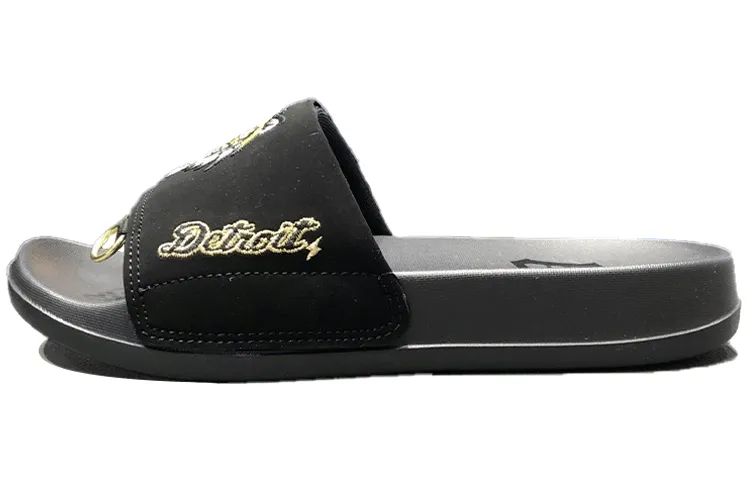 MLB Slipper Rubber Sole Metal Totem Slip Resistant Slide Slippers Unisex Black