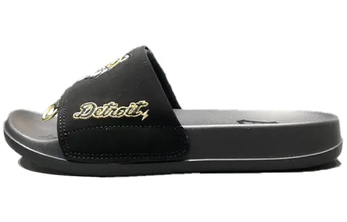 MLB Slipper Rubber Sole Metal Totem Slip Resistant Slide Slippers Unisex Black