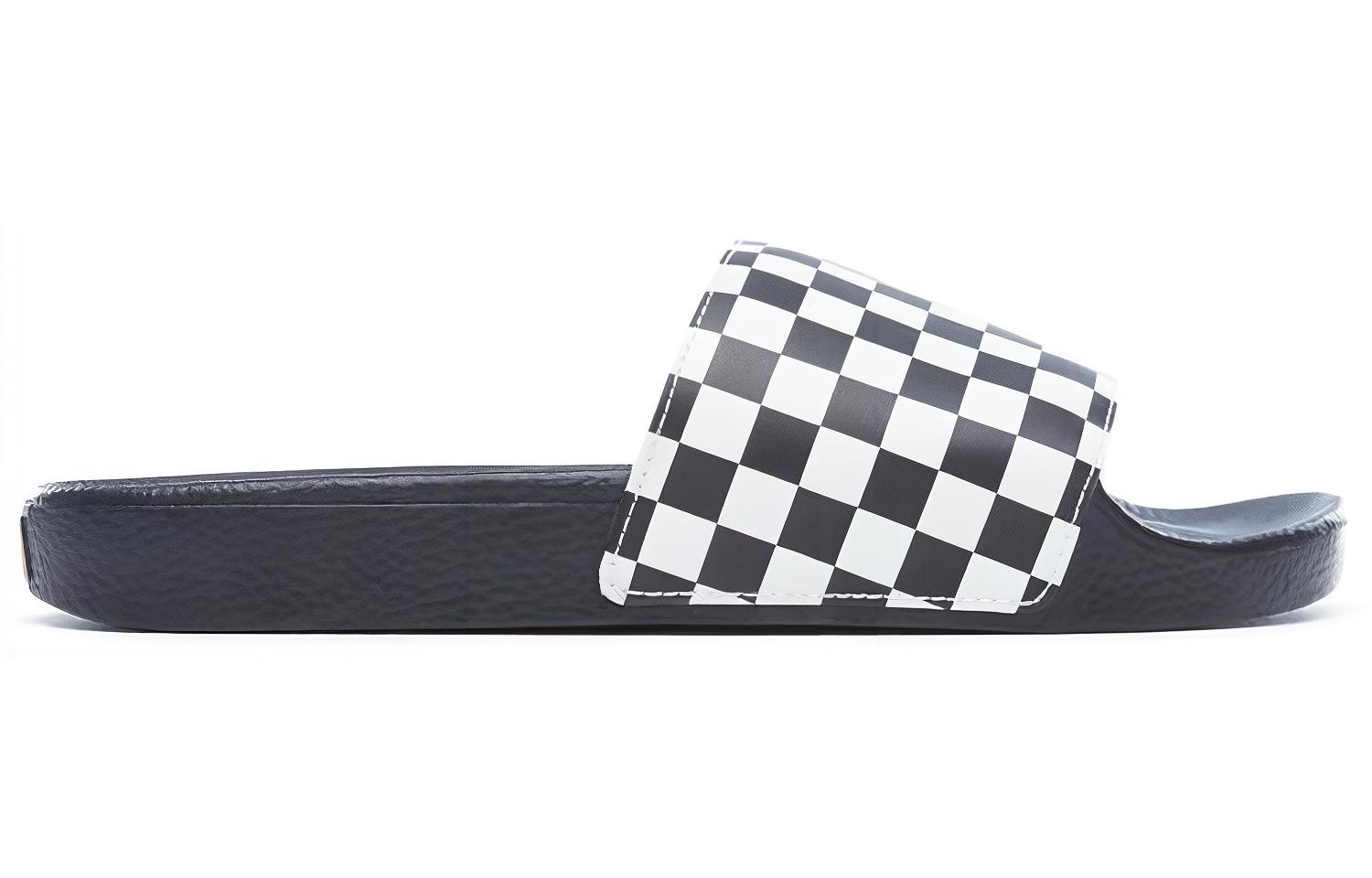 Шлепанцы Vans Checkerboard Slide-On (черно-белые) — фото 2