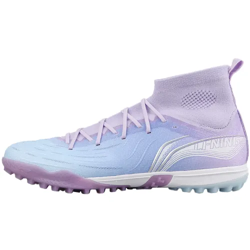 Li Ning TF Turf Artificial Turf Cushioning Slip Resistant Soccer Shoes Men's Blue Purple