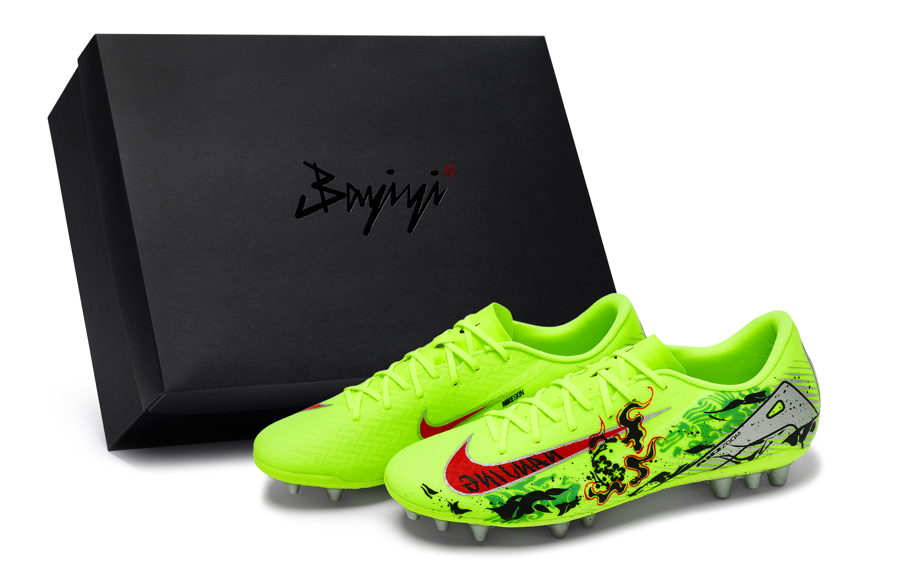 Nike Mercurial Vapor 16 Abrasion Resistant Abrasion Resistant Soccer Shoes Unisex Black Red Green Silver