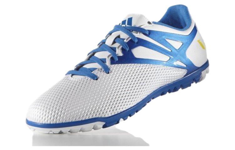 Adidas Messi 15.3 TF Turf Abrasion Resistant Soccer Shoes Men’s White Blue