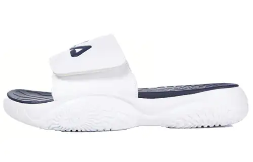 FILA Rubber Sole Slide Slippers Unisex White Blue Korean Style