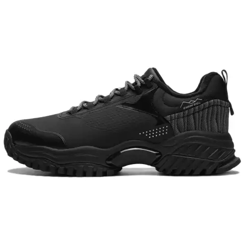 Li Ning Abrasion Resistant Thermal Low top Casual Shoes Men's Black