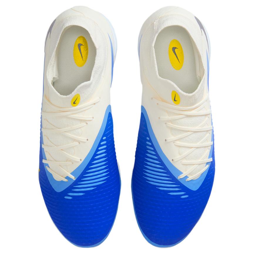 Nike Phantom 6 Abrasion Resistant Soccer Shoes Unisex White Blue