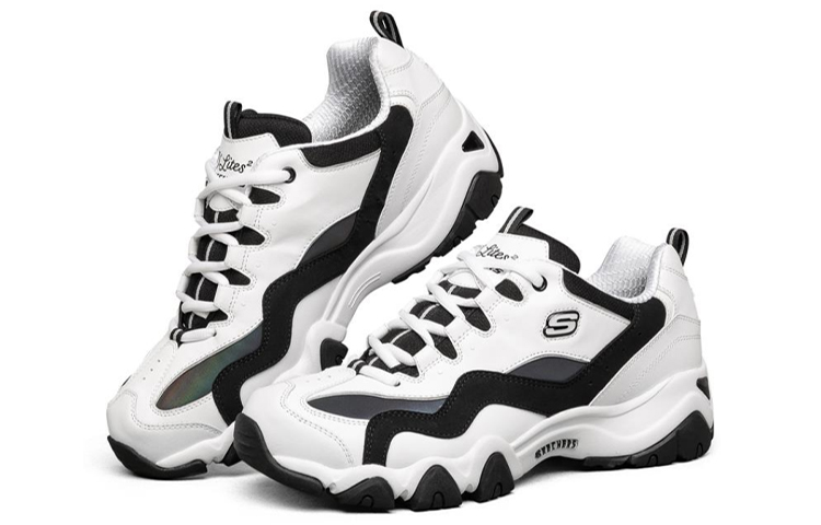 Мужские кроссовки Skechers D'Lites 2.0 (бело-черно-серые) — фото 3