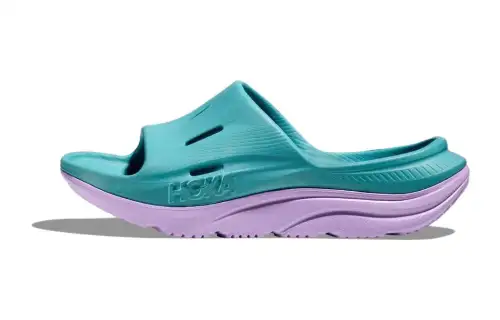 HOKA ONE ONE Ora Recovery Slide 3 Slip Resistant Abrasion Resistant Slide Slippers Unisex Purple Green