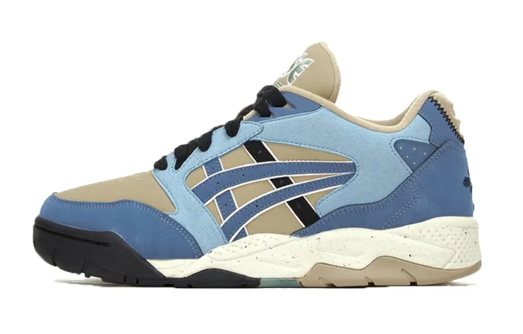 ASICS Gel Fuse Textile, Synthetic Leather Low top Casual Shoes Unisex Khaki/Blue