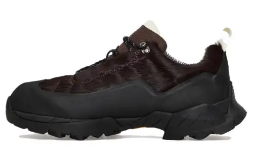 ROA Leather Low top Casual Shoes Unisex Brown Black