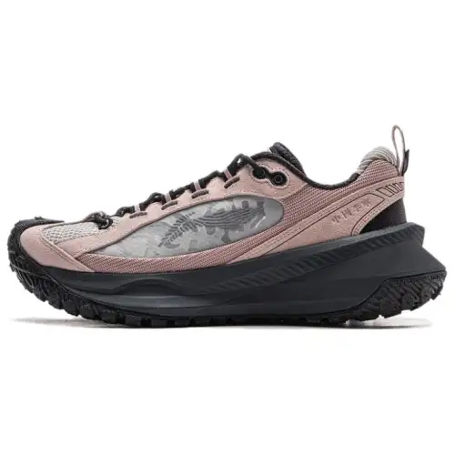 Li Ning Ranger CRC Slip Resistant Abrasion Resistant Low top Casual Shoes Unisex Pink Gray