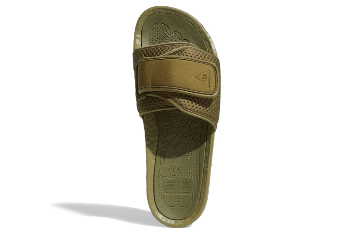Шлепанцы adidas originals Chancletas Hu Slides (зеленые) — Зелёный — фото 5