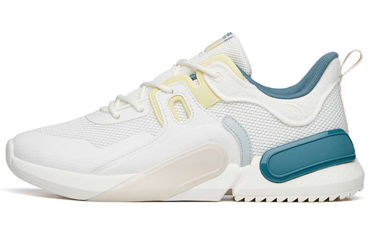 Anta Rubik's Cube Textile, Synthetic Leather Cushioning, Wear Resistant Low top Casual Shoes Men's White Rice Gray