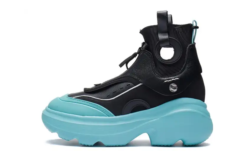 Li Ning Cream Puff Fabric Abrasion Resistant Breathable Abrasion Resistant Breathable High top Casual Shoes Women's