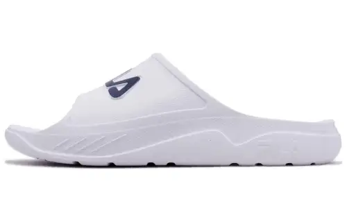 FILA Comfortable Round Toe Rubber Sole Slide Slippers Men's White