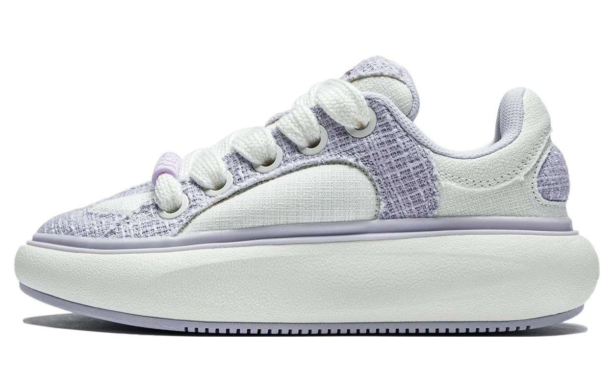 Li Ning Yun You C4D Comfortable Cushioning, Wear Resistant Low top Casual Shoes Women's Beige White Purple