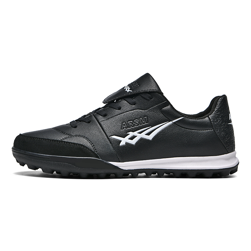AISHIMENG TF Turf Artificial Turf Slip Resistant Abrasion Resistant Soccer Shoes Men’s Black
