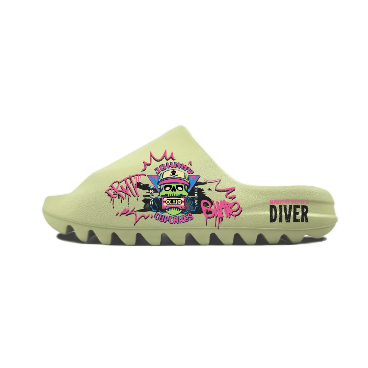 Adidas Originals Yeezy Slide Slip Resistant Slide Slippers Unisex Green