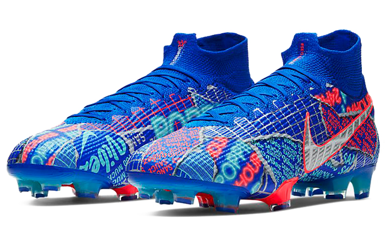 Мужские бутсы Nike Mercurial Superfly 7 13 Elite SE FG (сине-красный) — Синийкрасный — фото 3