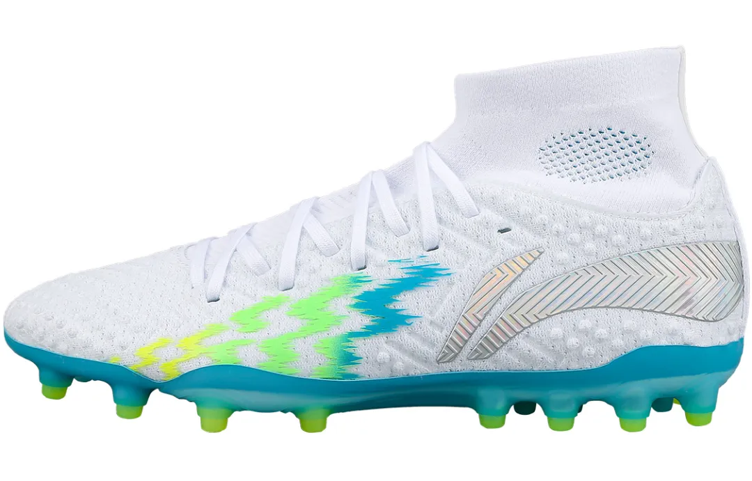 Li Ning Shadow Swift 2 Comfortable And Breathable Artificial Turf Synthetic Leather Cushioning Soccer Shoes Men's White