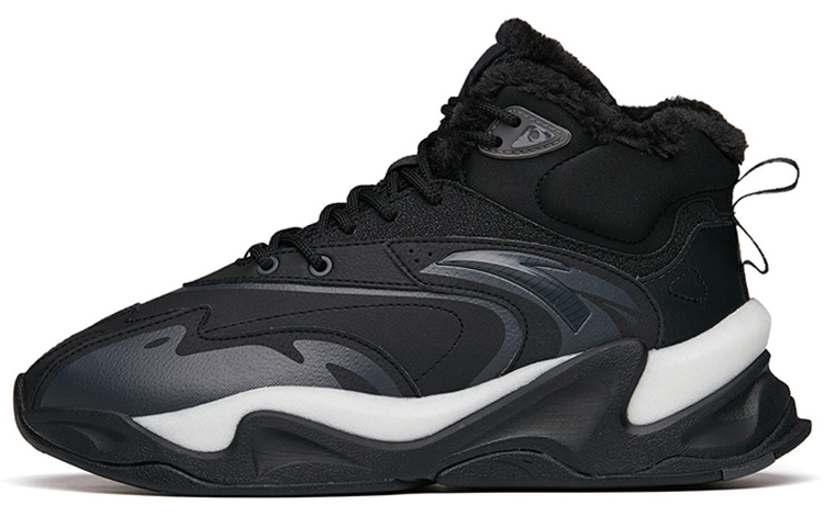 Anta Pulse Fleece lined High top Sports Casual Shoes Men's Black