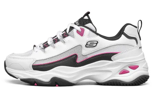 Skechers D'Lites 4.0 Low Running Shoes Gs White/Black/Pink Women's